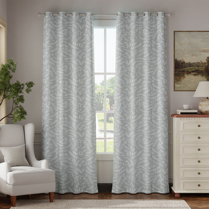 Curtainking 100% Blackout Curtains Grommet Thermal Insulated Curtains for Living Room Printed Short Curtains 2 Panels Set