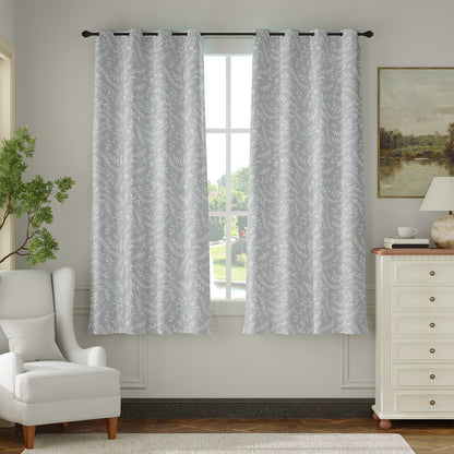 Curtainking 100% Blackout Curtains Grommet Thermal Insulated Curtains for Living Room Printed Short Curtains 2 Panels Set
