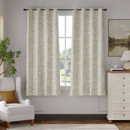 Curtainking 100% Blackout Curtains Grommet Thermal Insulated Curtains for Living Room Printed Short Curtains 2 Panels Set