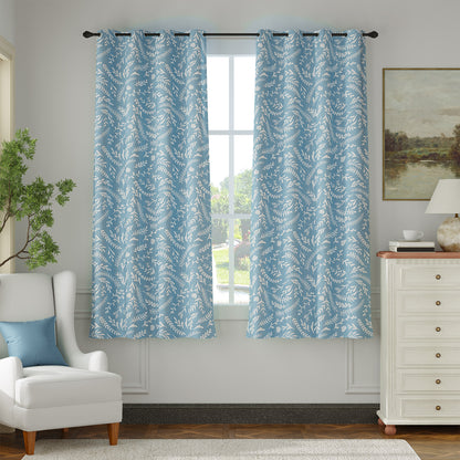 Curtainking 100% Blackout Curtains Grommet Thermal Insulated Curtains for Living Room Printed Short Curtains 2 Panels Set