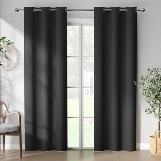 Curtainking Black out Curtain and Drapes Thermal Insulated Grommet Curtains for Living Room 2 Panels