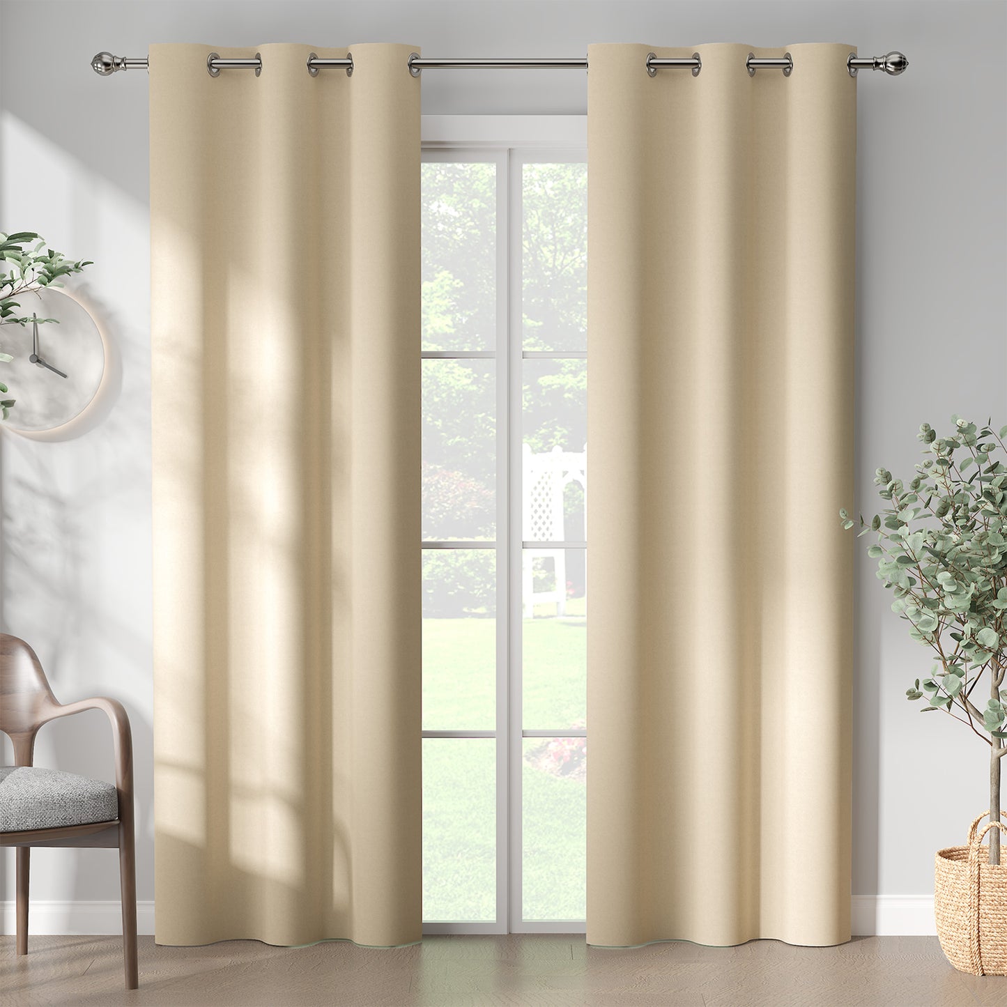 Curtainking Black out Curtain and Drapes Thermal Insulated Grommet Curtains for Living Room 2 Panels