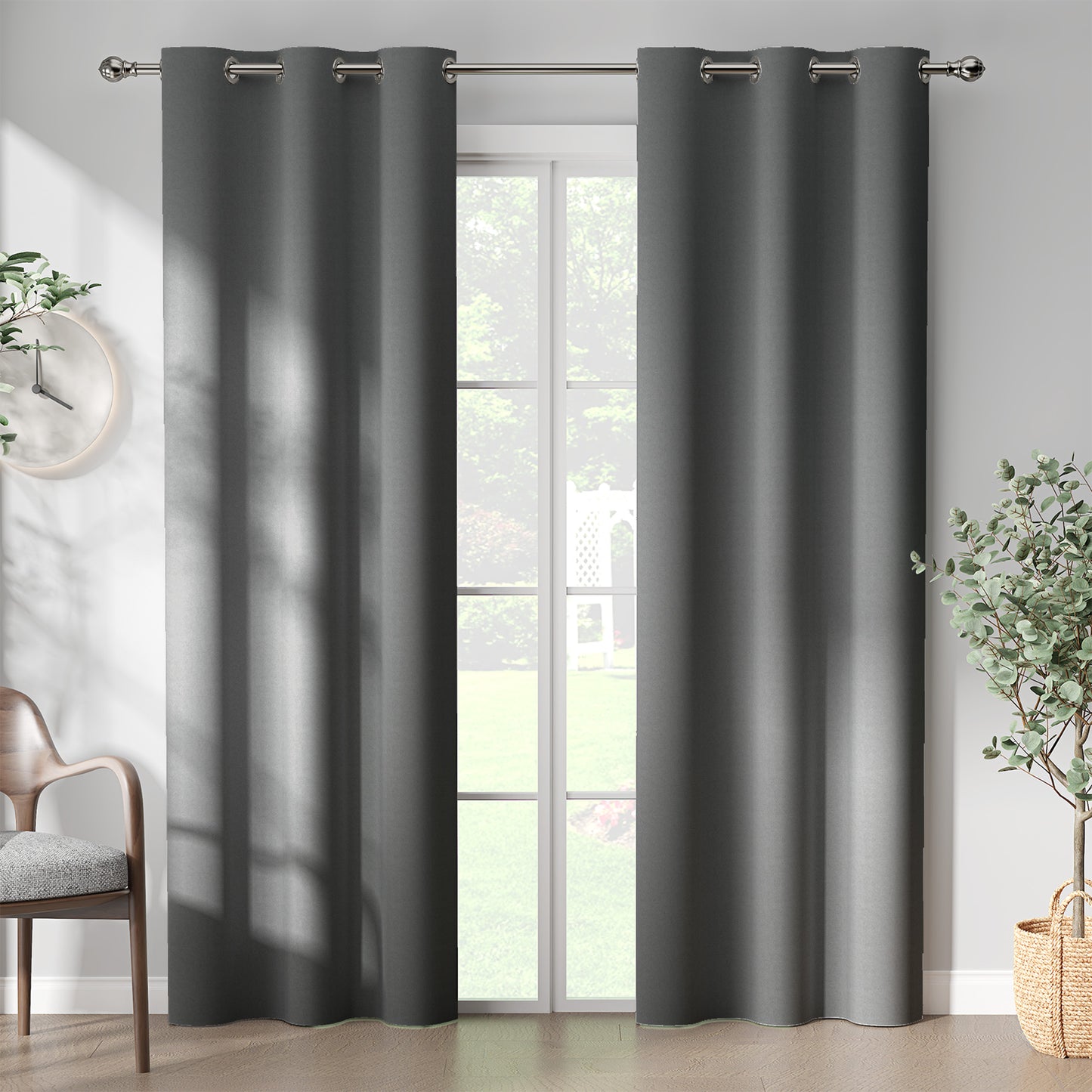 Curtainking Black out Curtain and Drapes Thermal Insulated Grommet Curtains for Living Room 2 Panels