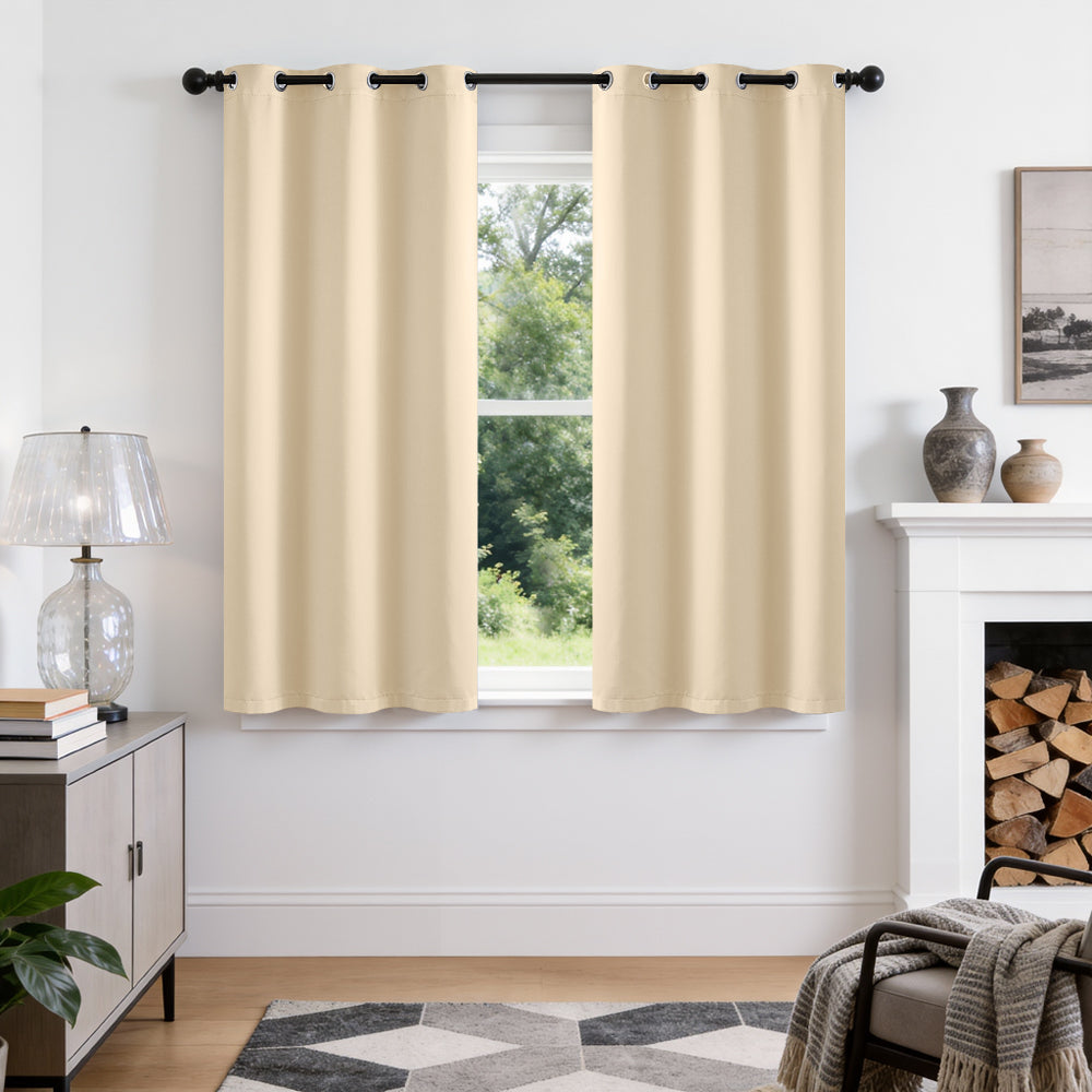TOPICK Blackout Curtains Solid Grommet Drapes for Kitchen Bedroom Living Room 2 Panels
