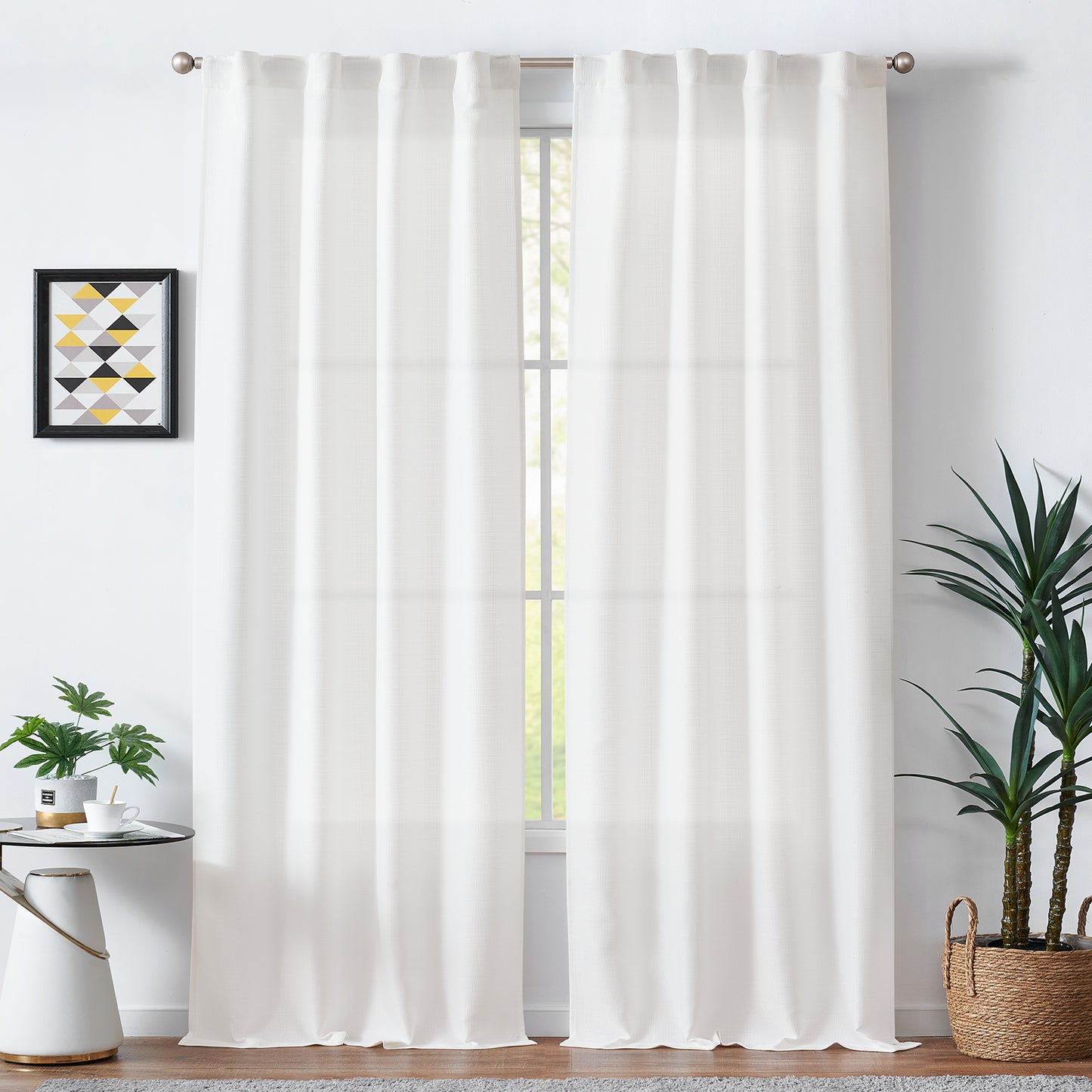 Curtainking Linen Textured Curtains Bedroom Living Room Window Curtain Set Light Filtering Drapes Grommet Top 2 Panels