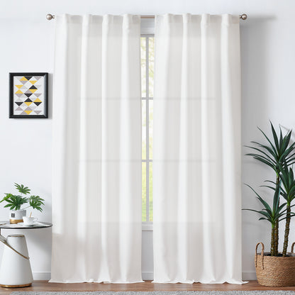 Curtainking Linen Textured Curtains Bedroom Living Room Window Curtain Set Light Filtering Drapes Grommet Top 2 Panels