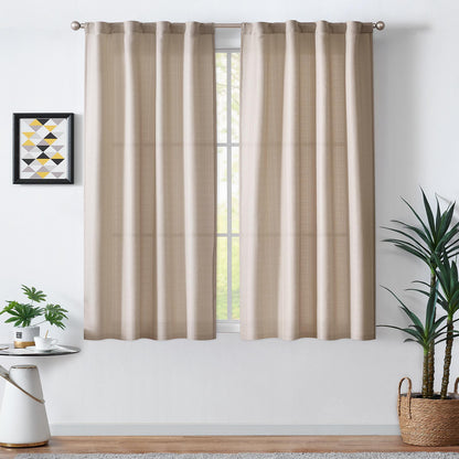 Curtainking Linen Textured Curtains Bedroom Living Room Window Curtain Set Light Filtering Drapes Grommet Top 2 Panels
