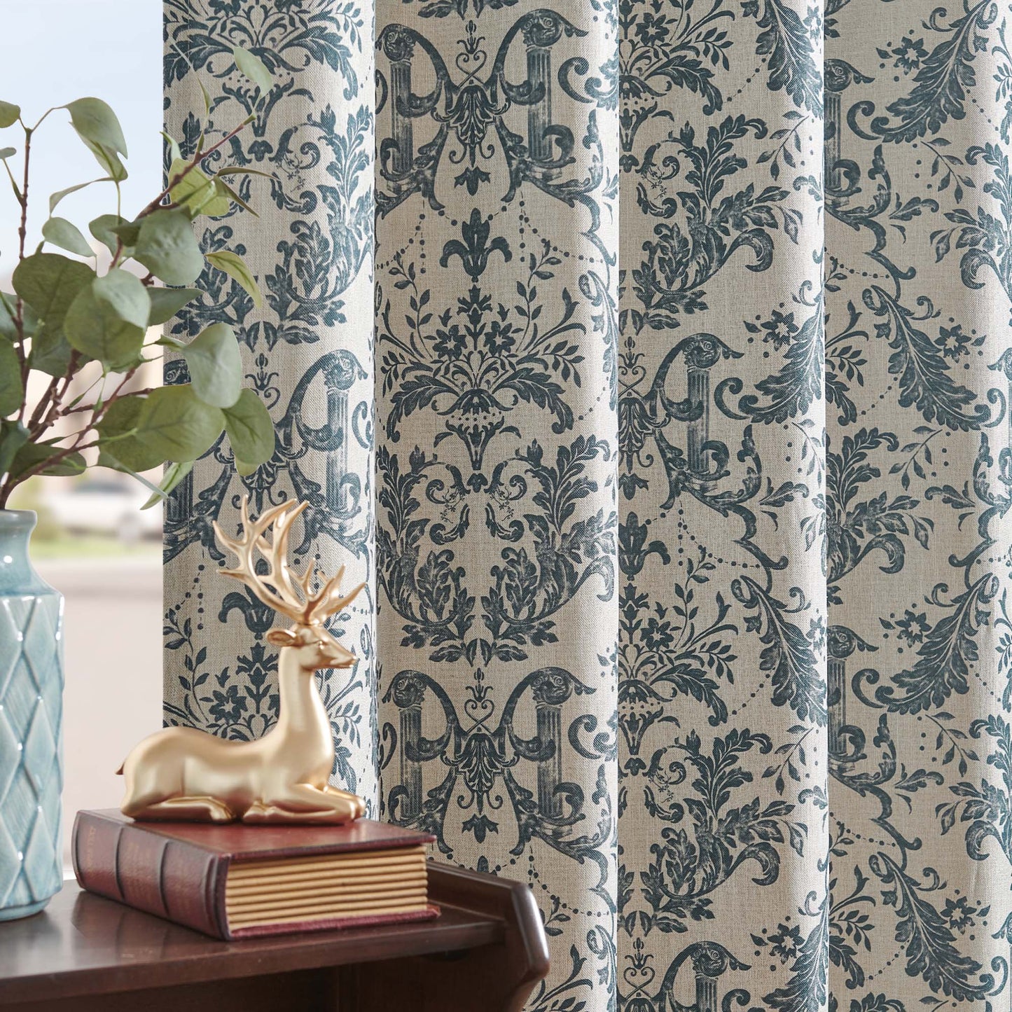 Curtainking Blackout Curtains for Bedroom Thermal Curtains Floral Patterned Living Room Vintage Country Curtain