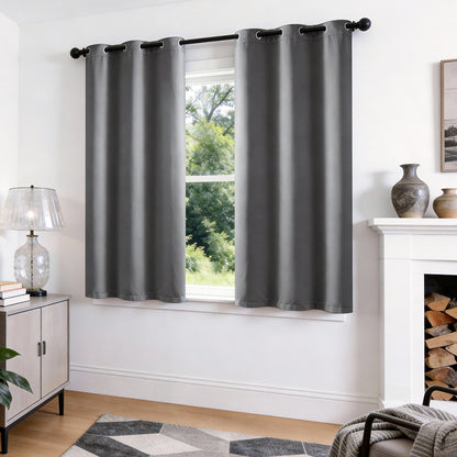 TOPICK Blackout Curtains Solid Grommet Drapes for Kitchen Bedroom Living Room 2 Panels