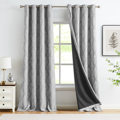 Curtainking Blackout Curtains Set of 2 with Grommet Thermal Insulation, Ideal for Living Room Bedroom Windows