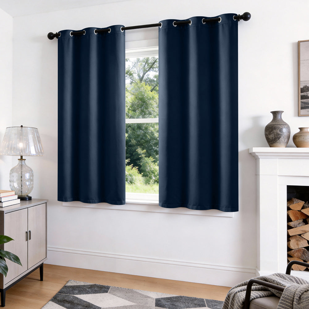 TOPICK Blackout Curtains Solid Grommet Drapes for Kitchen Bedroom Living Room 2 Panels