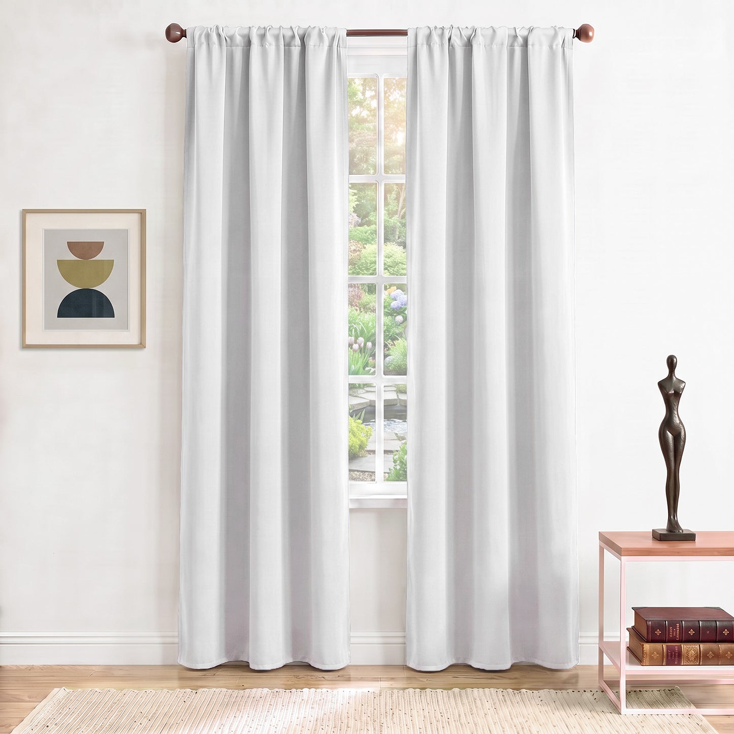 TOPICK Blackout Curtains for Bedroom Thermal Insulated Drapes for Living Room Home Office Rod Pocket Curtains Set of 2 Panels Each