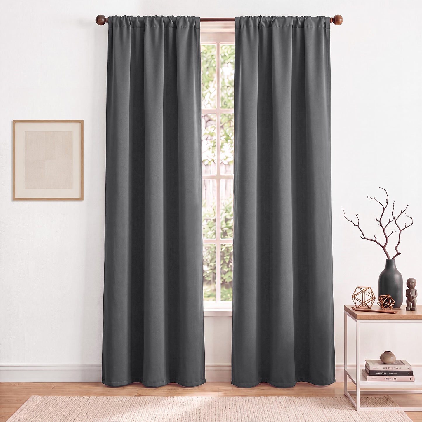 TOPICK Blackout Curtains for Bedroom Thermal Insulated Drapes for Living Room Home Office Rod Pocket Curtains Set of 2 Panels Each
