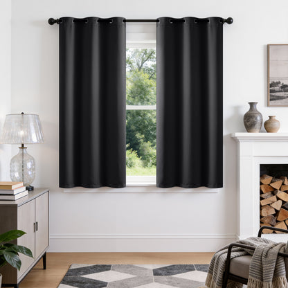 TOPICK Blackout Curtains Solid Grommet Drapes for Kitchen Bedroom Living Room 2 Panels