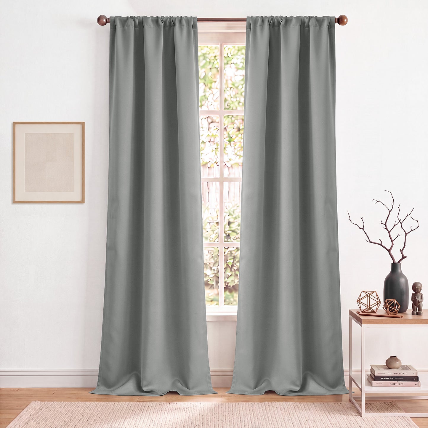 TOPICK Blackout Curtains for Bedroom Thermal Insulated Drapes for Living Room Home Office Rod Pocket Curtains Set of 2 Panels Each
