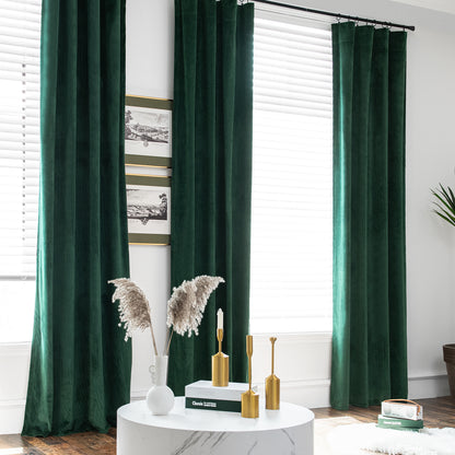 Curtainking Velvet Blackout Curtains Christmas Curtains Thermal Insulated Soft Drapes for Bedroom Living Room Rod Pocket Window Curtains 2 Panels