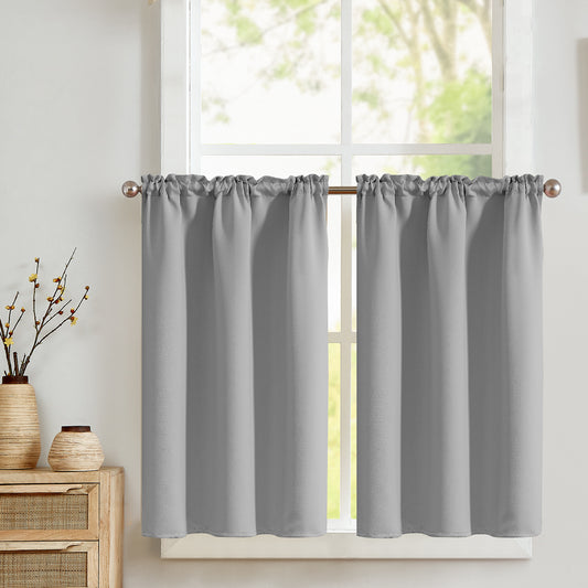 Curtainking Blackout Kitchen Curtains Soft Rod Pocket Short Window Curtains for Kitchen