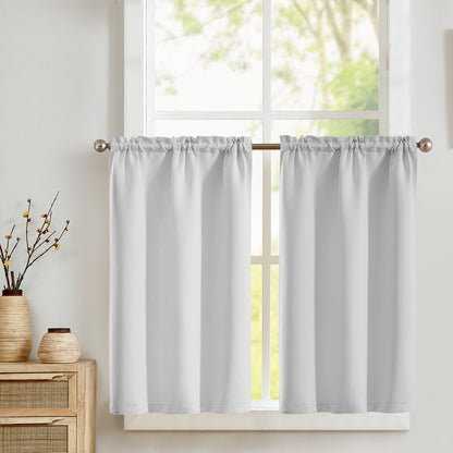 Curtainking Blackout Kitchen Curtains Soft Rod Pocket Short Window Curtains for Kitchen