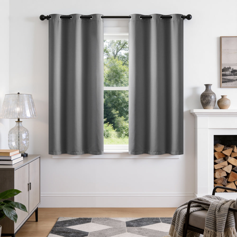 TOPICK Blackout Curtains Solid Grommet Drapes for Kitchen Bedroom Living Room 2 Panels