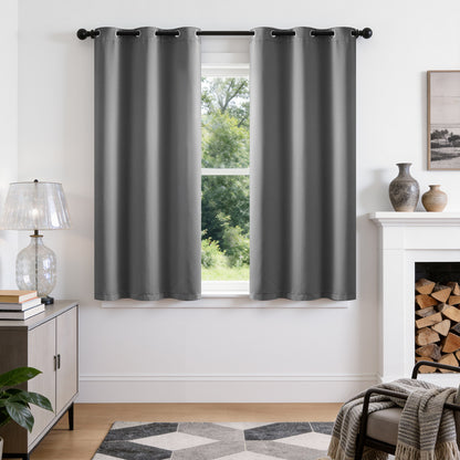 TOPICK Blackout Curtains Solid Grommet Drapes for Kitchen Bedroom Living Room 2 Panels