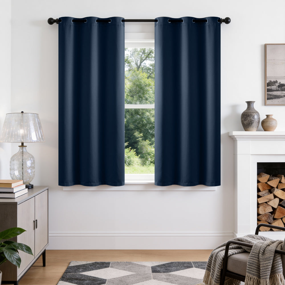 TOPICK Blackout Curtains Solid Grommet Drapes for Kitchen Bedroom Living Room 2 Panels