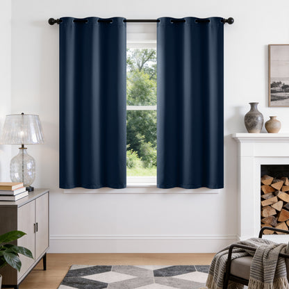 TOPICK Blackout Curtains Solid Grommet Drapes for Kitchen Bedroom Living Room 2 Panels