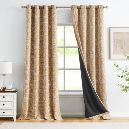 Curtainking Blackout Curtains Set of 2 with Grommet Thermal Insulation, Ideal for Living Room Bedroom Windows