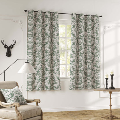 Curtainking Blackout Curtains for Bedroom Thermal Curtains Floral Patterned Living Room Vintage Country Curtain