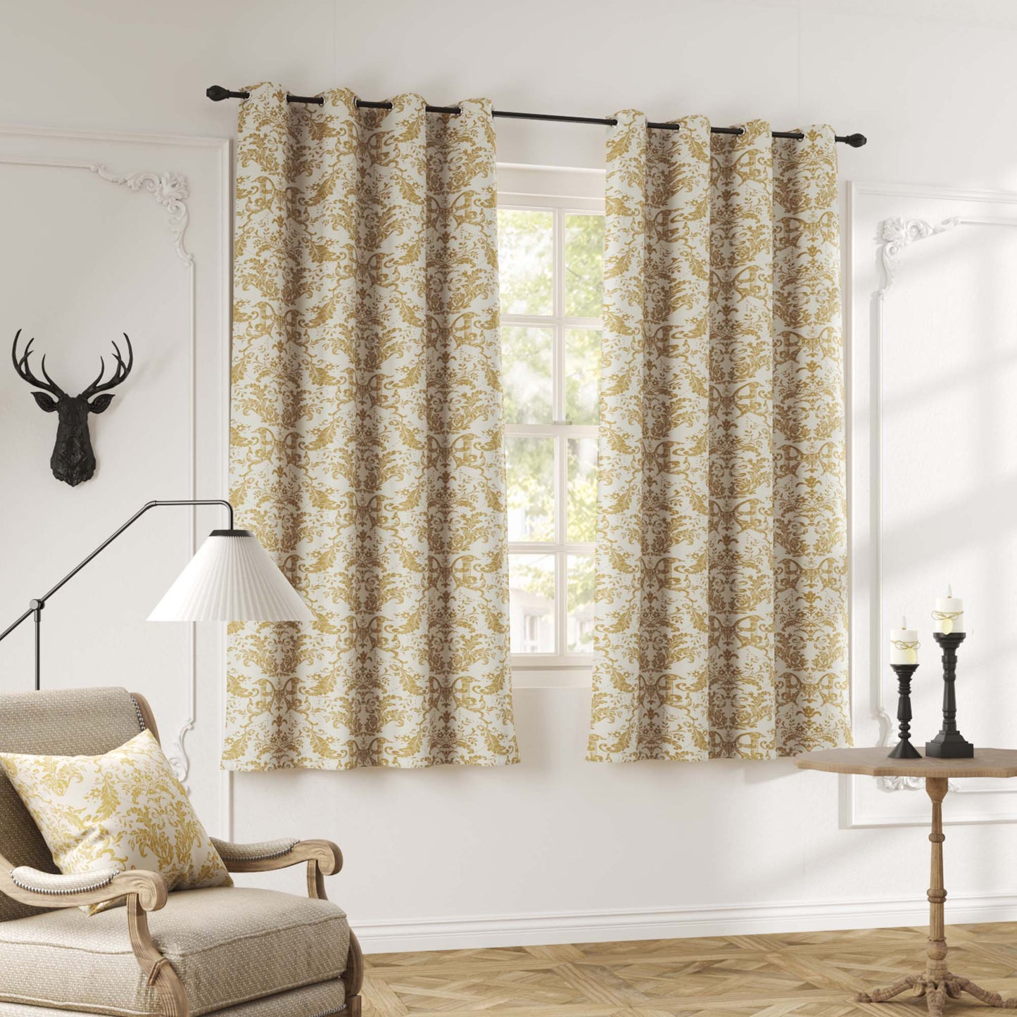 Curtainking Blackout Curtains for Bedroom Thermal Curtains Floral Patterned Living Room Vintage Country Curtain