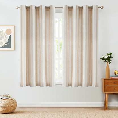 Curtainking Striped Curtains Linen Farmhouse Living Room Curtains Ticking Stripe Curtains Rustic Pinstripe Curtains Grommet 2 Panels