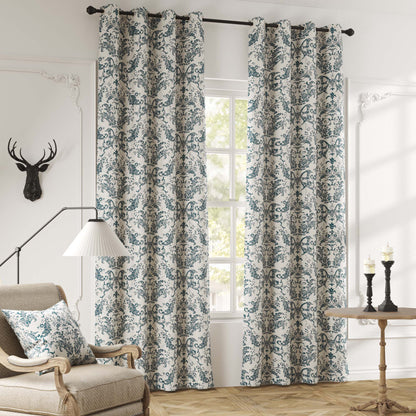 Curtainking Blackout Curtains for Bedroom Thermal Curtains Floral Patterned Living Room Vintage Country Curtain 2Panels