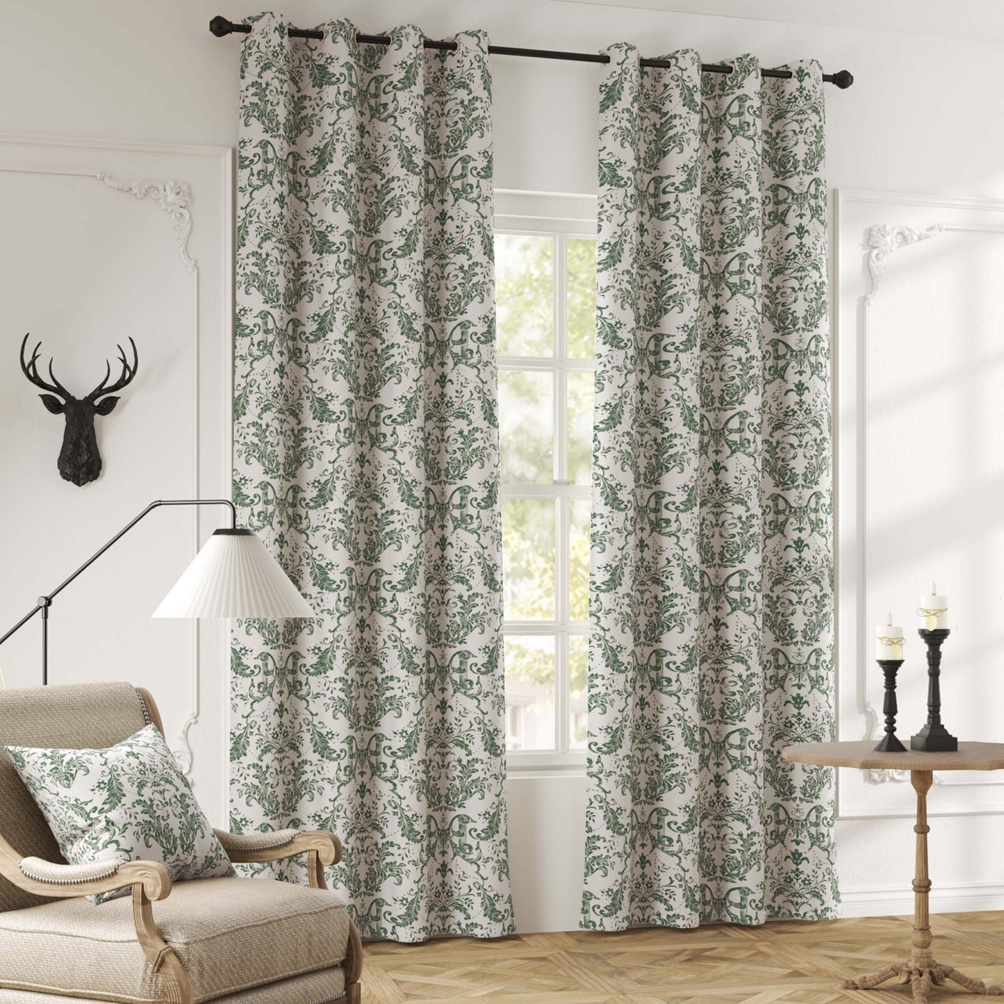 Curtainking Blackout Curtains for Bedroom Thermal Curtains Floral Patterned Living Room Vintage Country Curtain 2Panels