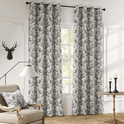 Curtainking Blackout Curtains for Bedroom Thermal Curtains Floral Patterned Living Room Vintage Country Curtain 2Panels