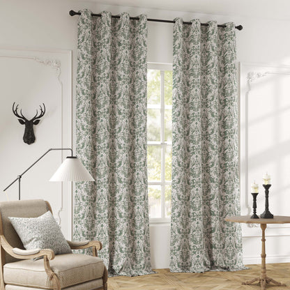 Curtainking Blackout Curtains for Bedroom Thermal Curtains Floral Patterned Living Room Vintage Country Curtain 2Panels