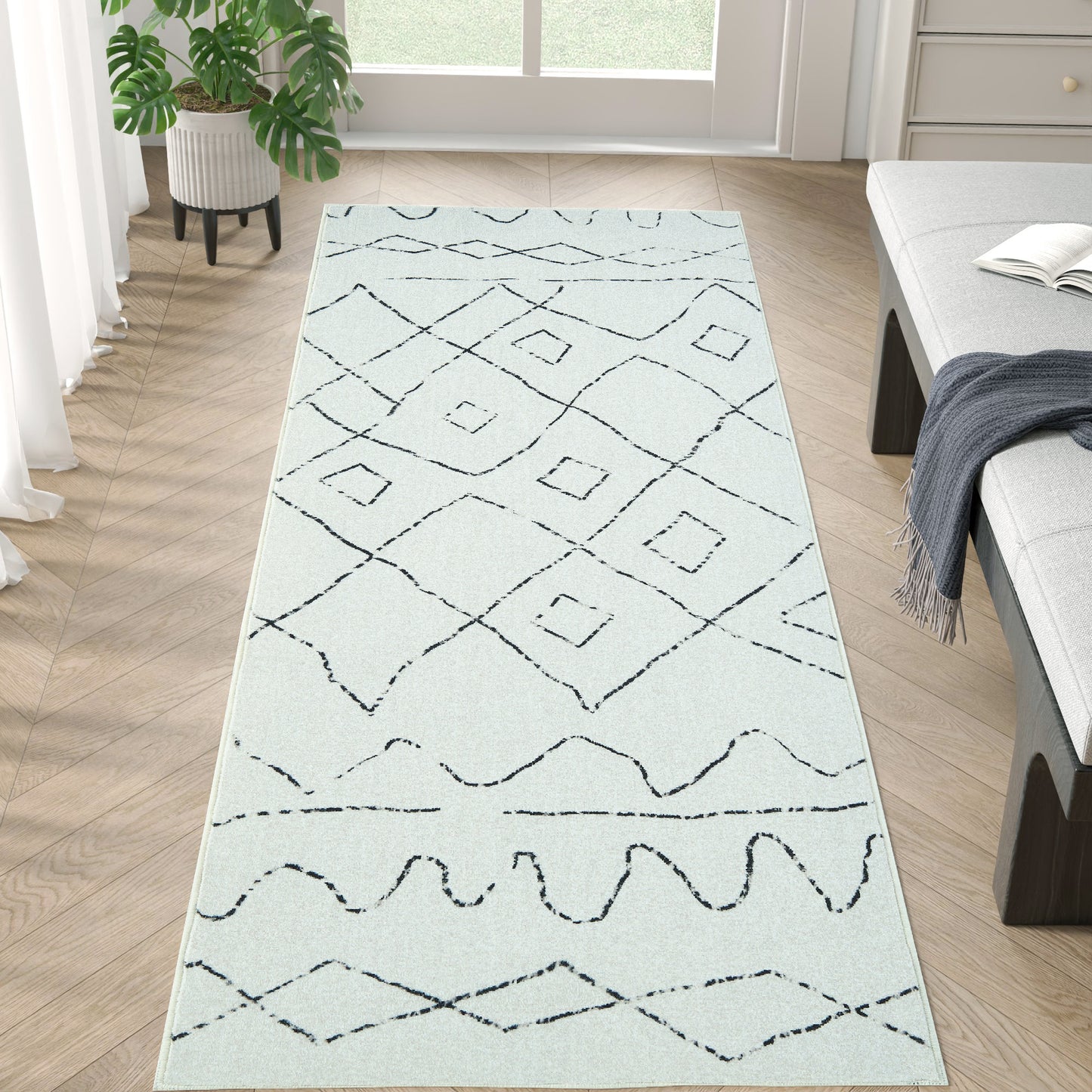 RUGKING Area Rug Washable Rug Front Door Mat Indoor Entrance Rug Boho Nursey Non Slip Carpet for Kitchen Kids Bedroom Living Room