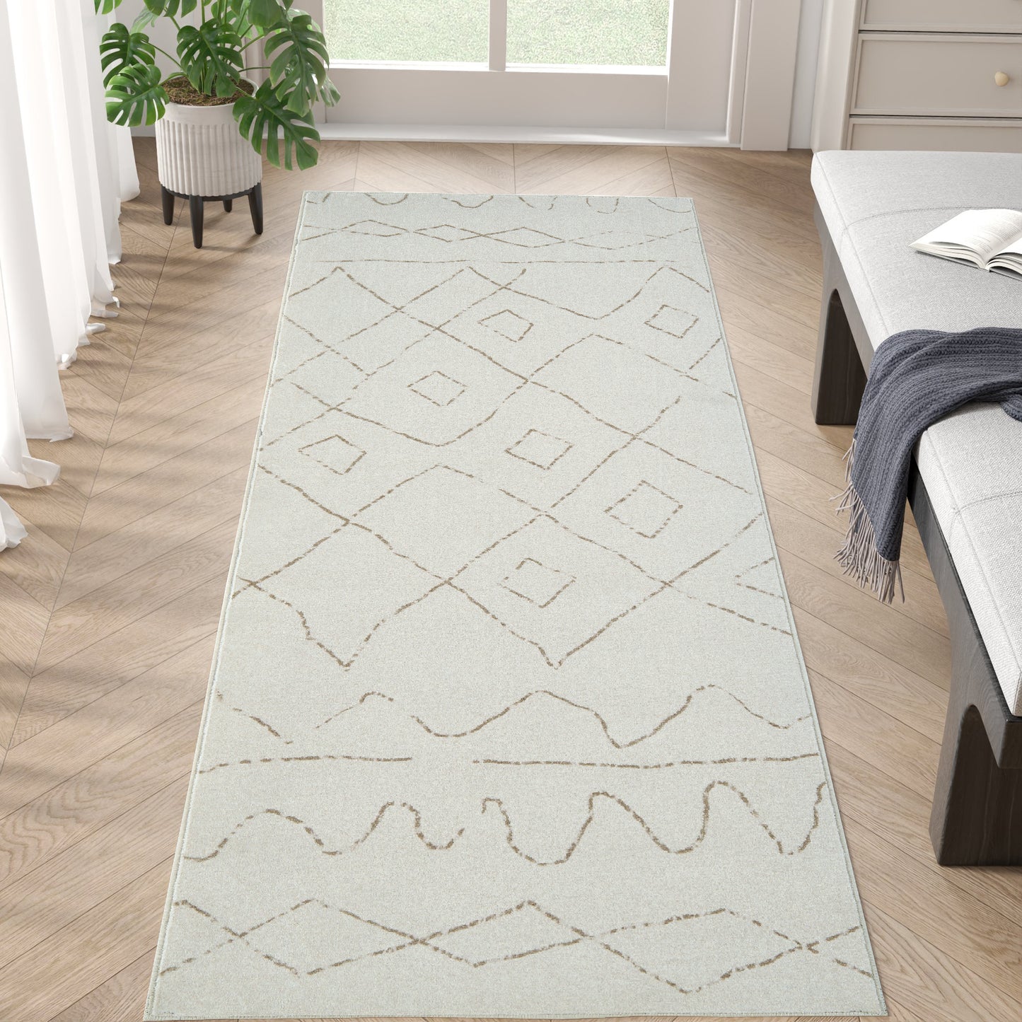 RUGKING Modern Area Rug Washable Rug Boho Carpet Non Slip Mat for Dinning Room Living Room Bedroom