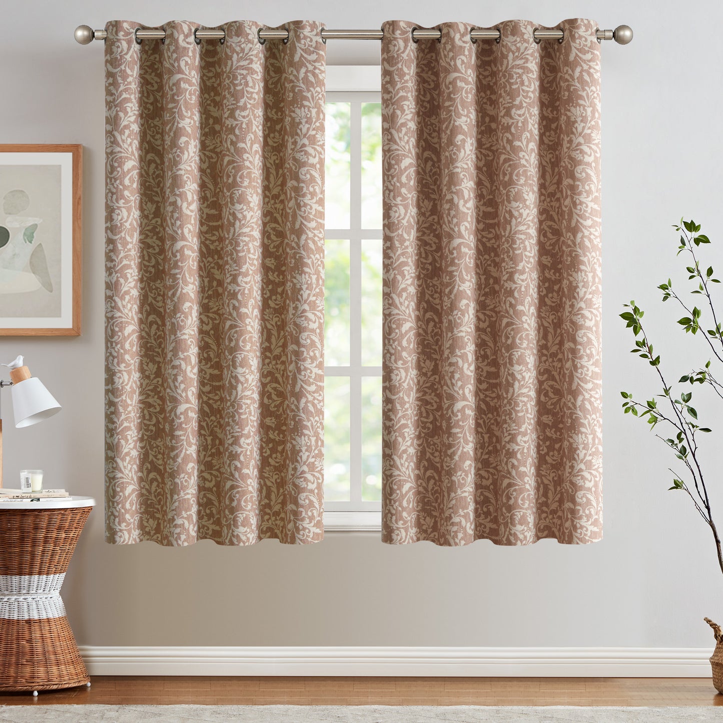 Curtainking Blackout Curtains for Bedroom Thermal Curtains Floral Patterned Living Room Vintage Country Curtain Long 2 Panels