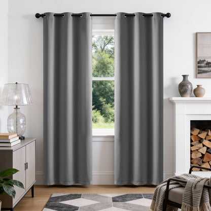 TOPICK Blackout Curtains Solid Grommet Drapes for Kitchen Bedroom Living Room 2 Panels