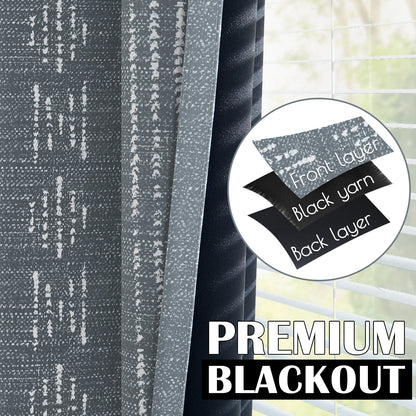 Curtainking Blackout Curtains for Livingroom Bedroom Farmhouse Boho Curtains Geometric Striped Grommet Room Darkening Thermal Insulated Window Drapes 2 Panels