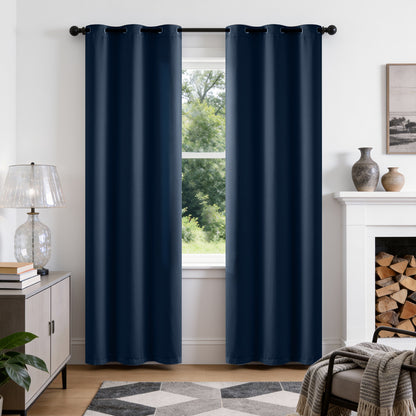 TOPICK Blackout Curtains Solid Grommet Drapes for Kitchen Bedroom Living Room 2 Panels