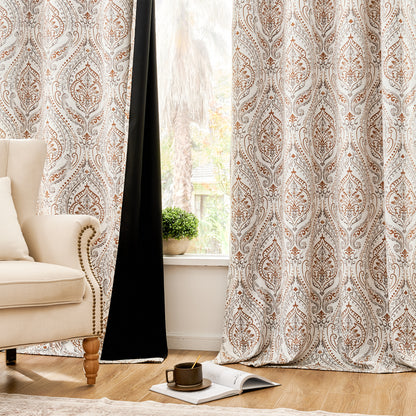 Curtainking Blackout Curtains Damask Thermal Insulated Drapes for Bedroom Living Room Window Treatments Set for All Season Grommet 2 Panels