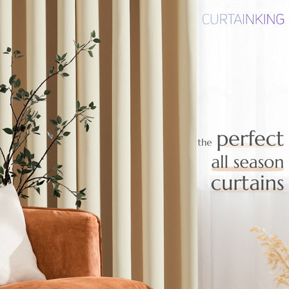 Curtainking Black out Curtain and Drapes Thermal Insulated Grommet Curtains for Living Room 2 Panels