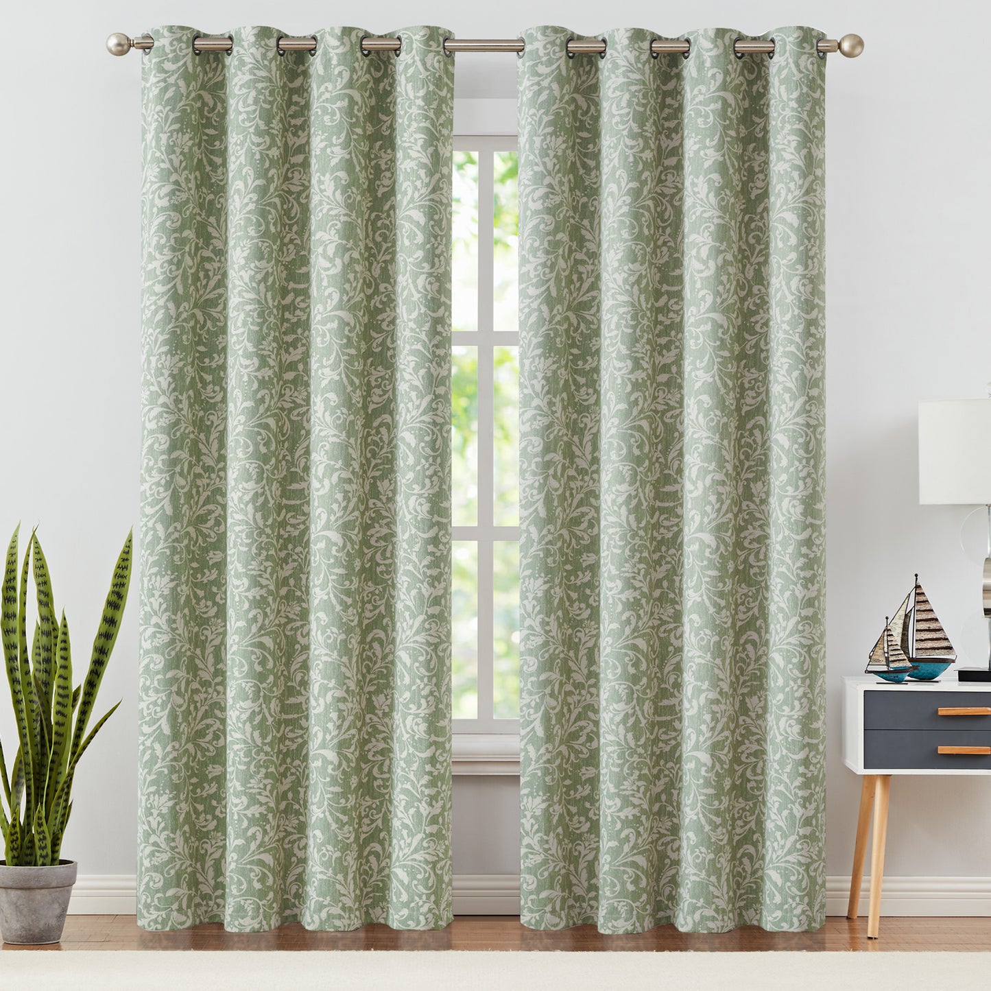 Curtainking Blackout Curtains for Bedroom Thermal Curtains Floral Patterned Living Room Vintage Country Curtain Long 2 Panels