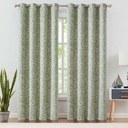 Curtainking Blackout Curtains for Bedroom Thermal Curtains Floral Patterned Living Room Vintage Country Curtain Long 2 Panels