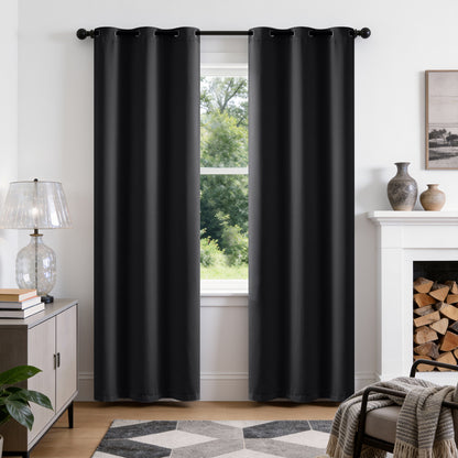 TOPICK Blackout Curtains Solid Grommet Drapes for Kitchen Bedroom Living Room 2 Panels
