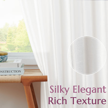 Curtainking Living Room Curtains Faux Silk Dupioni Curtains Light Filtering Curtains Rod Pocket Set 2 Panels