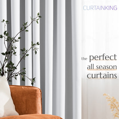 Curtainking Black out Curtain and Drapes Thermal Insulated Grommet Curtains for Living Room 2 Panels
