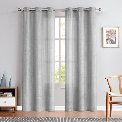 Curtainking Linen Textured Curtains Bedroom Living Room Window Curtain Set Light Filtering Drapes Grommet Top 2 Panels