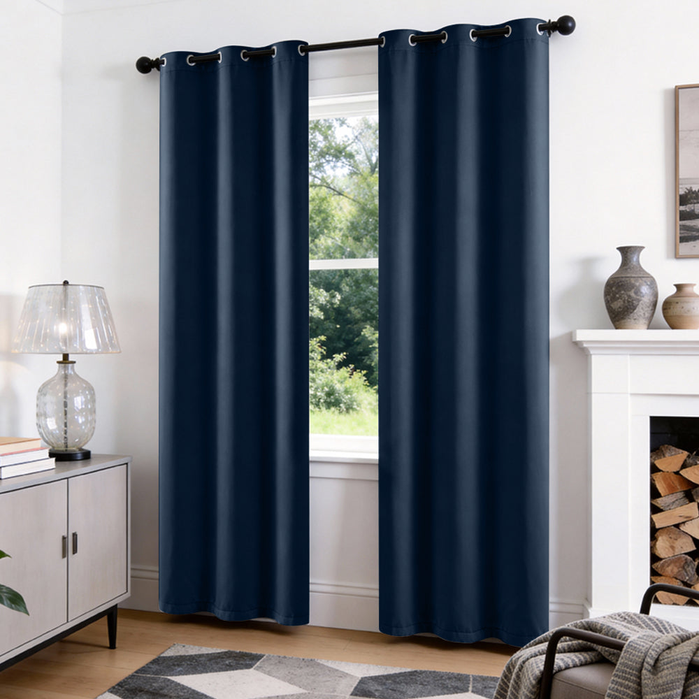 TOPICK Blackout Curtains Solid Grommet Drapes for Kitchen Bedroom Living Room 2 Panels