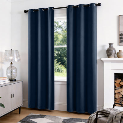 TOPICK Blackout Curtains Solid Grommet Drapes for Kitchen Bedroom Living Room 2 Panels